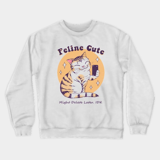 Feline Cute Challenge Crewneck Sweatshirt by Vincent Trinidad Art